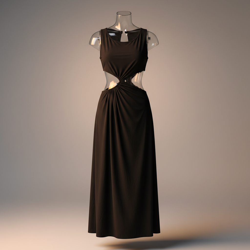 Ink Jersey Cutout Dress